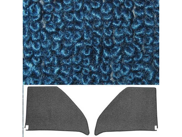 Kick Panel Carpet Insert, Loop, Bright Blue, w/ cardboard backing, does one pair of kick panels