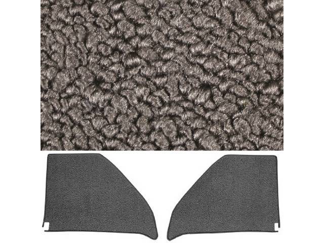 Kick Panel Carpet Insert, Loop, Gunmetal Gray, w/ cardboard backing, does one pair of kick panels