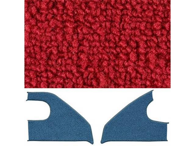 Kick Panel Carpet Insert, Loop, Red, w/ cardboard backing, does one pair of kick panels