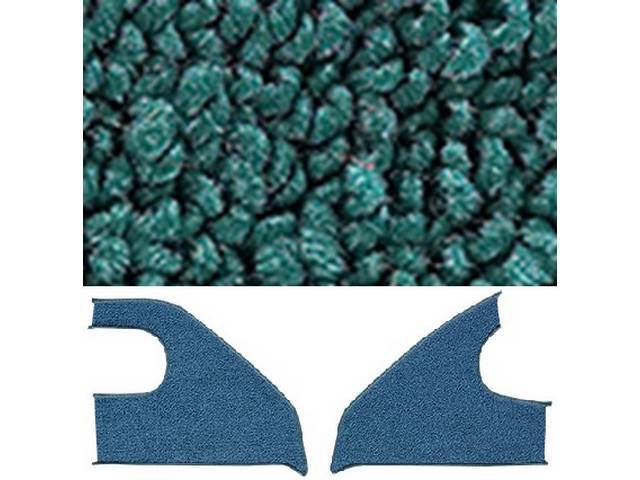 Kick Panel Carpet Insert, Loop, Aqua, w/ cardboard backing, does one pair of kick panels