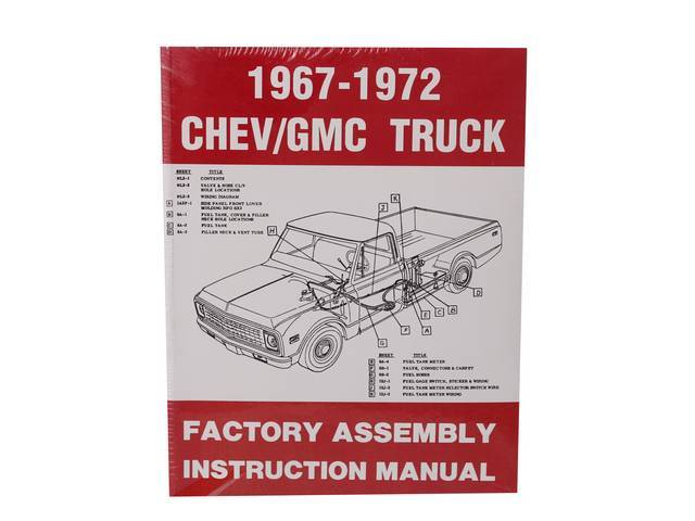Assembly Manual Book, Chevrolet Truck, Reprint of Original for (67-72)