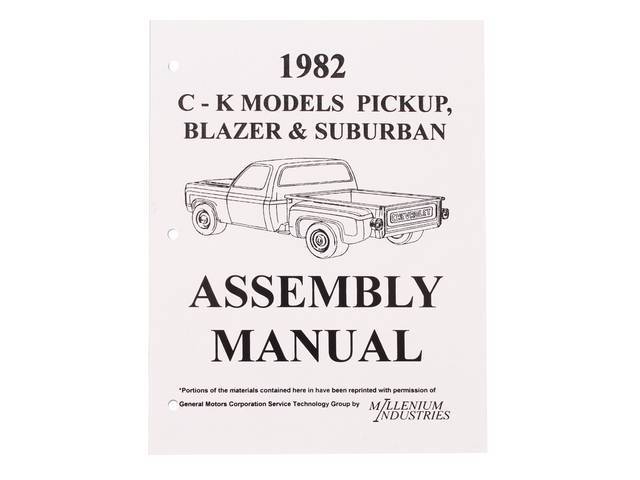 Assembly Manual Book, Chevrolet Truck, Reprint of Original for (1982)