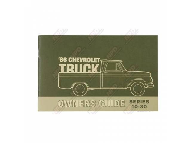 Chevy Truck Owners Manual Book, Reproduction for (1966)