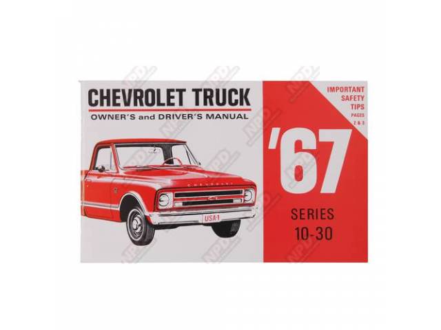 Chevy Truck Owners Manual Book, Reproduction for (1967)