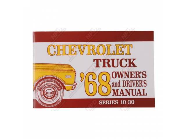 Chevy Truck Owners Manual Book, Reproduction for (1968)