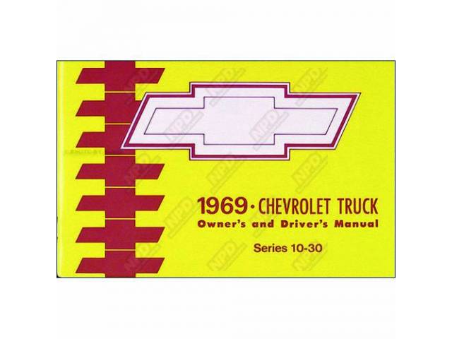 Chevy Truck Owners Manual Book, Reproduction for (1969)