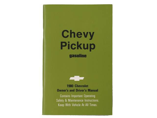 Chevy Truck Owners Manual Book, Reproduction for (1980)