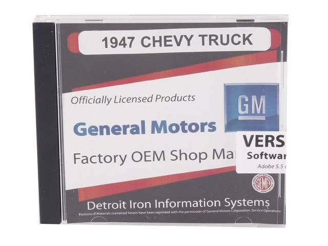 SHOP MANUAL ON CD, 1947 Chevrolet Truck, Incl 1947 Chevy Truck shop manual, 1938-1968 and 1949-1958 Chevrolet parts manuals