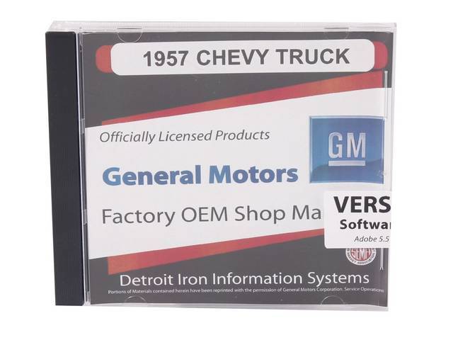 SHOP MANUAL ON CD, 1957 Chevrolet Truck, Incl 1957 Chevy Truck shop manual, 1938-1968, 1954-1965 and 1949-1958 Chevrolet parts manuals