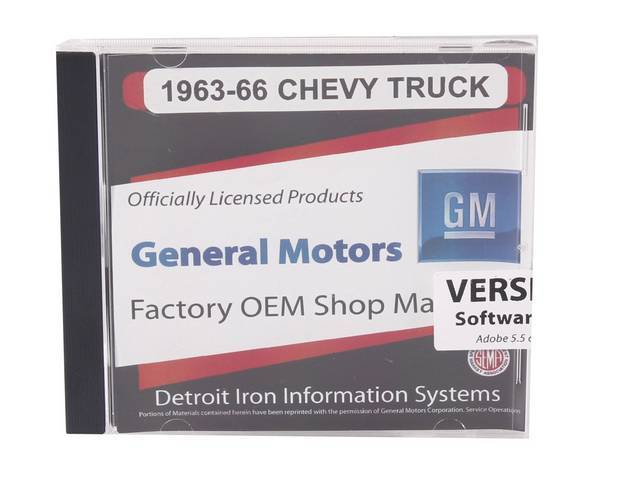 SHOP MANUAL ON CD, 1963-1966 Chevrolet Truck, Incl 1963 Chevy Truck shop manual (w/ 1964-1966 supplements), 1938-1968 and 1954-1965 Chevrolet parts manuals