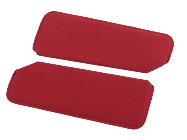 SUNVISOR SET, Dark Red, cloth w/ foam backing, does not incl sewn flap as original, repro