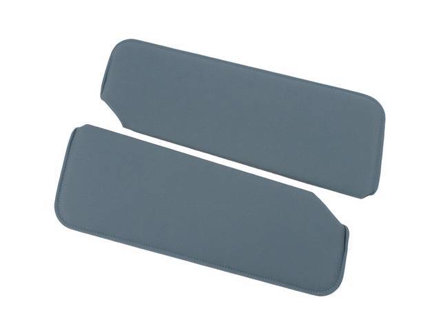 SUNVISOR SET, Medium Blue, cloth w/ foam backing, does not incl sewn flap as original, repro