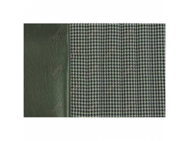 UPHOLSTERY SET, Buckets, Dlx Houndstooth, Dark Green, Walrus grain vinyl w/ green houndstooth cloth inserts