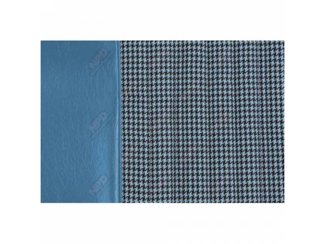 UPHOLSTERY SET, Buckets, Dlx Houndstooth, Bright Blue, Walrus grain vinyl w/ blue houndstooth cloth inserts