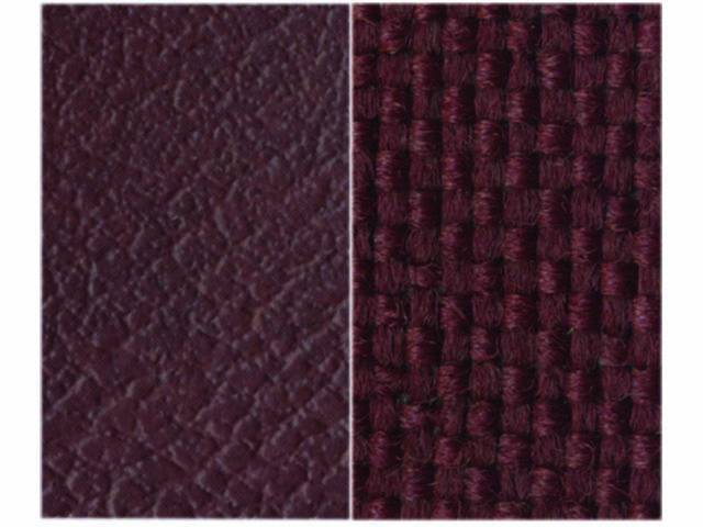 UPHOLSTERY, BENCH, MADRID GRAIN VINYL AND WOVEN FABRIC, MAROON W/ CURRANT INSERT