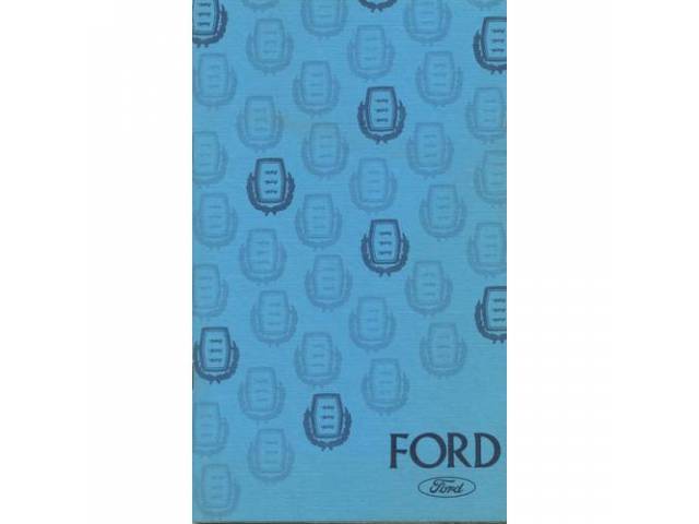 OWNERS MANUAL, Original Ford, 108 pages, nos 