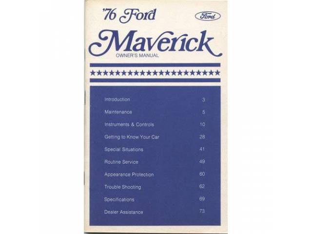 OWNERS MANUAL, Original Ford, 90 pages, nos 