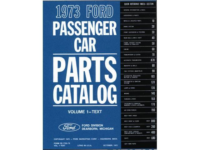 FORD TEXT AND ILLUSTRATIONS MANUAL 1973