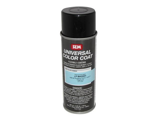 Interior Paint, Spray, Low Luster, 1990-92 Titanium Gray, Multi Purpose Sem Paint Can Bond At A Molecular Level When Surface Is Properly Prepped, For Use On Metal, Plastics And Vinyl
