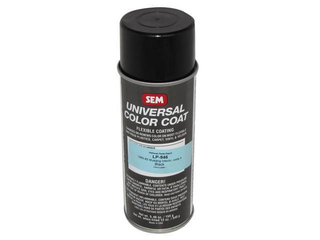 Interior Paint, Spray, Low Luster, 79-82 Black, Multi Purpose Sem Paint Can Bond At A Molecular Level When Surface Is Properly Prepped, For Use On Metal, Vinyl And Nearly All Plastics