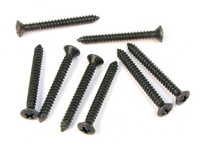 Mounting Kit, Door Scuff Plates, Incl 8 Oval Head Screws, Black, Repro