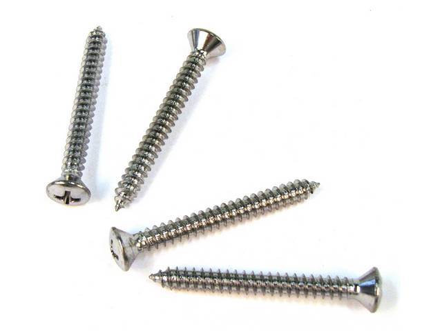 Mounting Kit, Door Scuff Plates, Incl 8 Oval Head Screws, Chrome, Repro