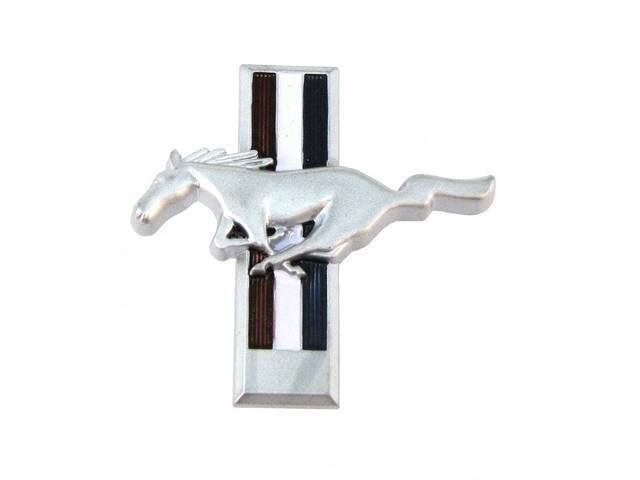 Ornament, Instrument Panel, *Running Horse*, Silver, Repro