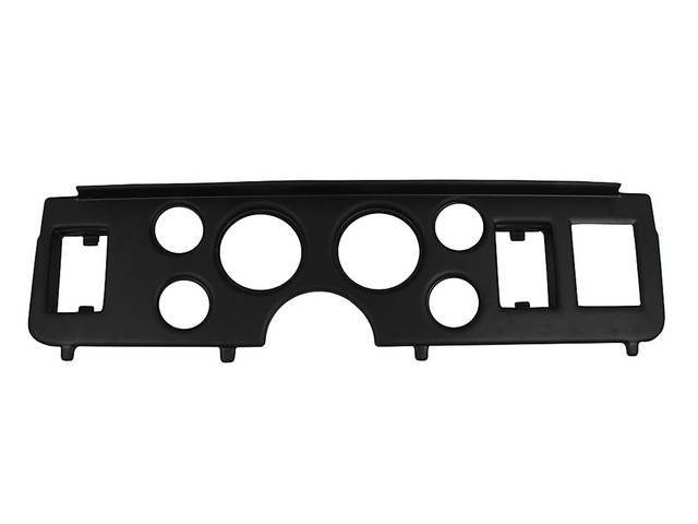Panel, Instrument Panel Cluster Finish, Black Finish, Designed To Replace Factory Unit, Features (2) 3 3/8 Inch Holes And (4) 2 1/16 Inch Holes 