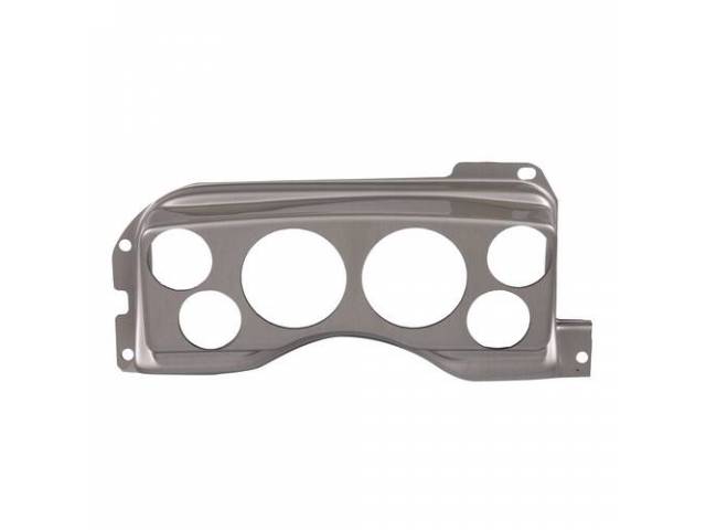 Panel, Instrument Panel Cluster Finish, Brushed Aluminum Finish, Designed To Replace Factory Unit, Features (2) 3 3/8 Inch Holes And (4) 2 1/16 Inch Holes 