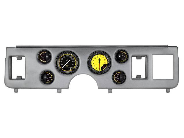 Classic Instruments Autocross Yellow Series gauges Short Sweep Style w/ Brushed Aluminum Dash Panel for (79-86)