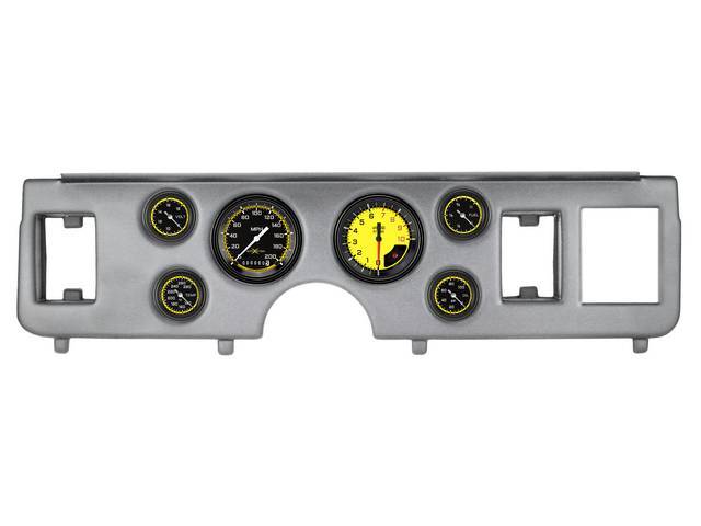 Classic Instruments Autocross Yellow Series gauges Full Sweep Style w/ Brushed Aluminum Dash Panel for (79-86)