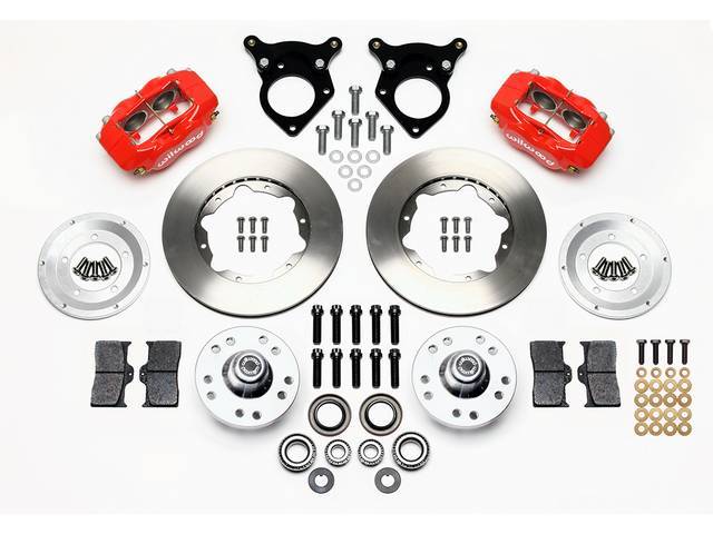 1987-93 WILWOOD Forged Dynalite Pro Series Front Brake Kit 4 Piston (Red Calipers) Standard Rotors