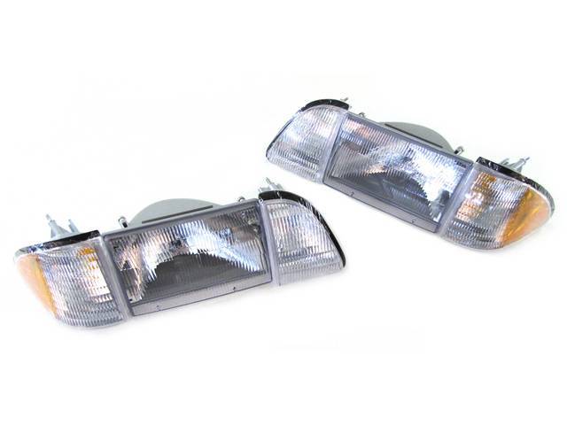 Head Light Kit, Stock Style, Incl (2) Head Lights, (2) Parking Lights, (2) Front Marker Lights, Does Not Incl Headlight Seals Or Mounting Brackets, Must Reuse Originals, Repro