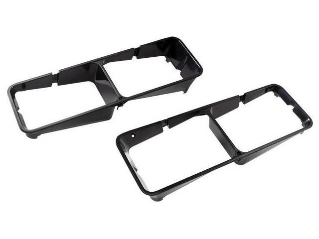 Black Plastic Headlight Bezels for 79-82 (Pair) 