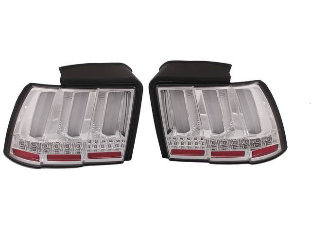 Tail Light Set, Sequential S550 Style, Clear Lens W/ Black Housing, Incl Lh And Rh Side, Plug And Play Installation, Designed To Fit In Your Factory Location