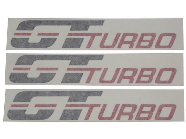 Name Set, Gt Turbo, Black And Red, Incl 2 Fender Names, 1 Deck Lid Name, Repro