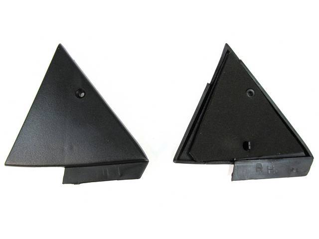 Cover Plate, Outside Mirror Mounting Inside, Black, Repro, Pair, Original Ford Tooling