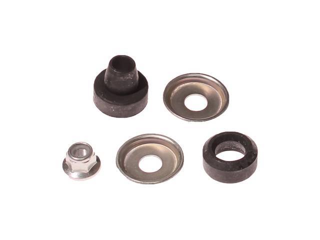 Mounting Kit, Rear Shock Absorber, Incl (1) Shock Nut, (2) Washers, (1) Upper Bushings, (1) Lower Bushing, Designed To Mount One Shock Or One Side, See Note Below For Proper Fitment 
