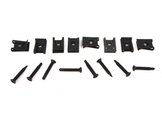 Mounting Kit, Radio Speaker Grille, Quarter Trim Panel, Does Both Side, (8) Incl Screws, (8) Incl Nuts