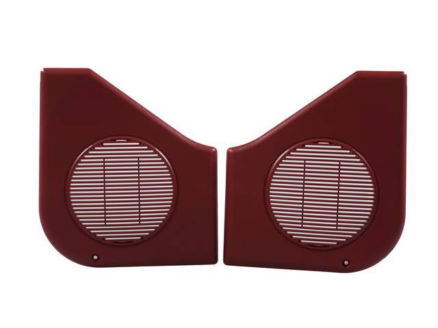 Grille Assy, Radio Speaker, Scarlet Red Plastic, Pair, Incl Rh And Lh Side, Incl (8) Special Push On Retainers, Paint To Match, Oe Style Repro