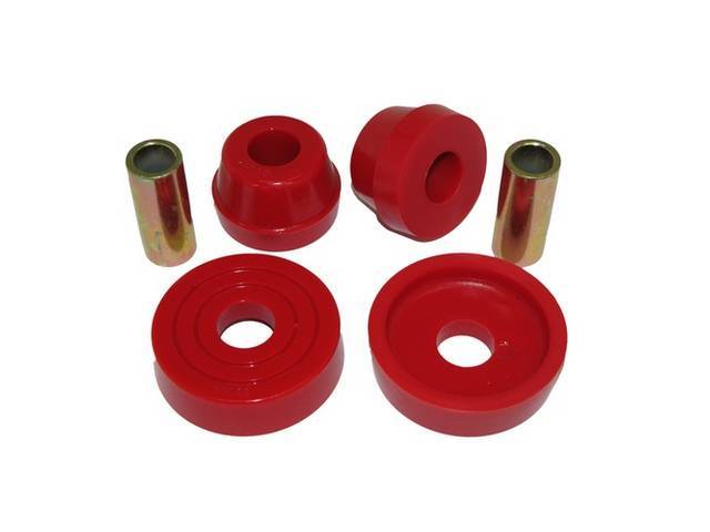 Bushing Kit, Upper Strut Mount, Polyurethane, Prothane, Red, Does Both Sides, Designed To Replace Factory Style Rubber Mounts