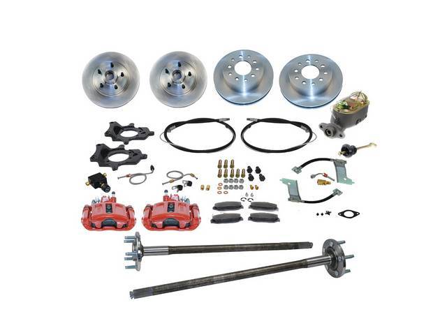 SSBC USA 5 Lug 4 Wheel Disc Brake Conversion Kit 1993 (STD Rotors/Red Calipers)