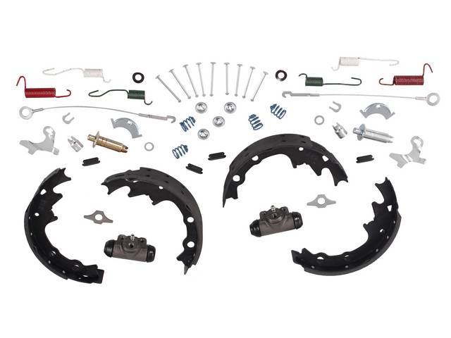 Mounting Kit, Rear Drum Shoe Set, 9 X 1 3/4 Inch, Incl Semi Metallic Brake Pads, All Necessary Mounting Hardware And Springs, Does Both Sides