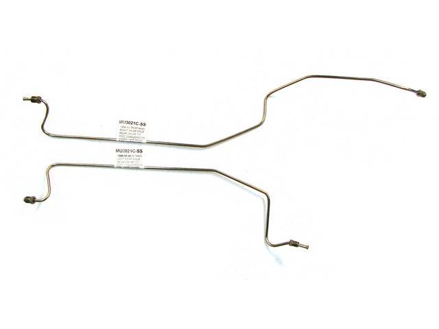Brake Line Set, Rear Axle, Stainless Steel, 3/16 Inch Tube, This Kit Is To Be Used When Converting To Rear Disc Brakes Using The 94 And Up Rear Disc Brake Setup, Repro