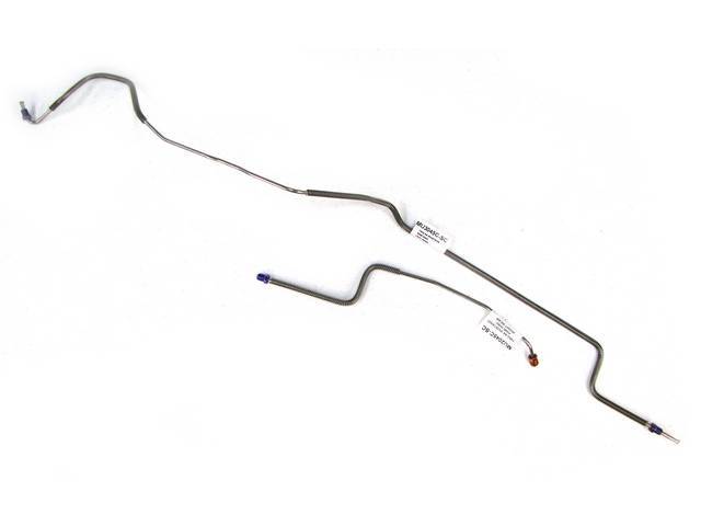 Brake Line Set, Rear Axle, Stainless Steel, 3/16 Inch Tube, Repro
