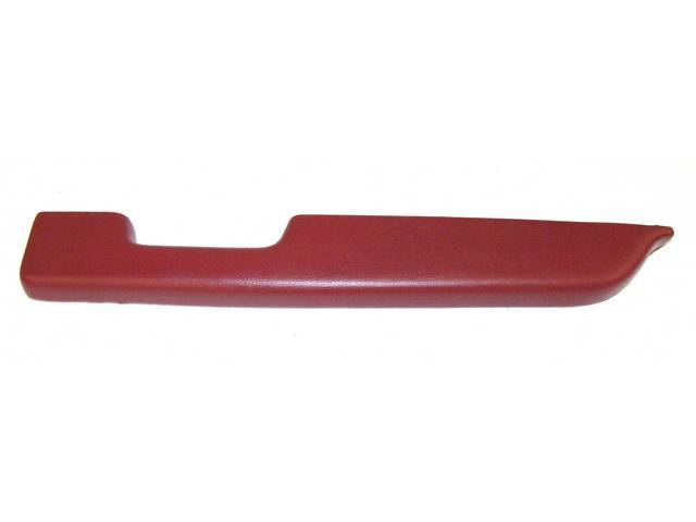 Armrest Pad, Rh, Molded, Scarlet / Red, Repro, This Pad Is The Best Color Match For The 87-92. May Be Used On The 93 But As A Replacement Style.