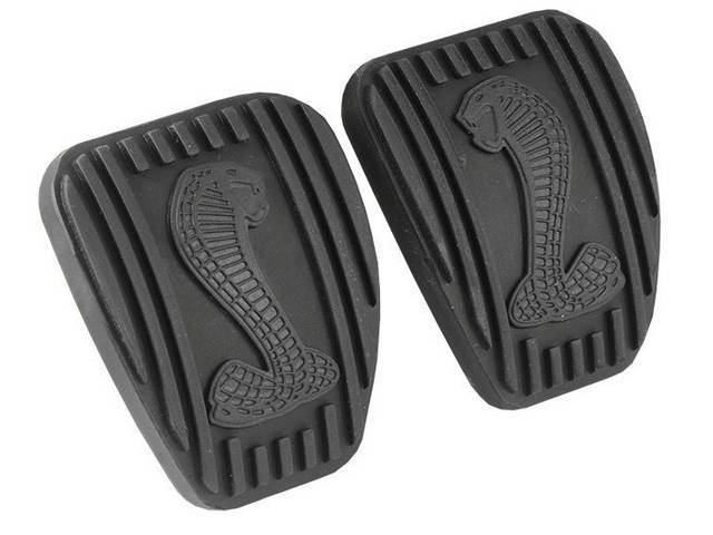 Pads, Brake And Clutch Pedal, Pair, W/ Cobra Snake Design In Center Of Pad, Officially Licensed Prodcut 