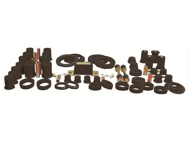 Total Kit, Prothane, Black, Does Not Include Sway Bar Bushings, These Kits Are Made Of A Durable Urethane Construction, They Are Designed To Work With Factory Components And Hardware, They Drastically Improve Handling And Steering Response