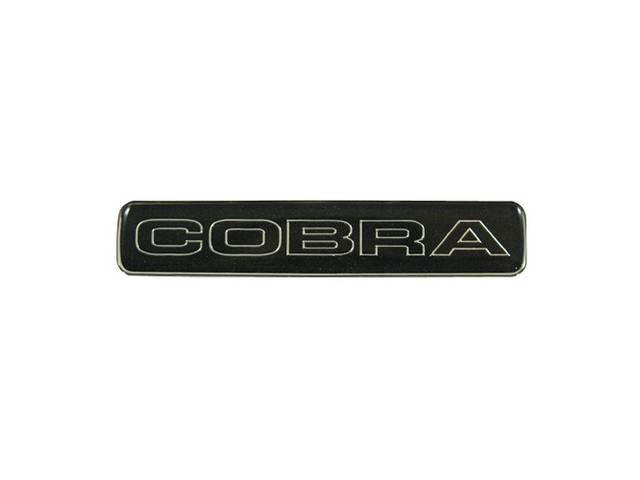 Plate, Rear Deck, *Cobra*, Silver / Black, Repro