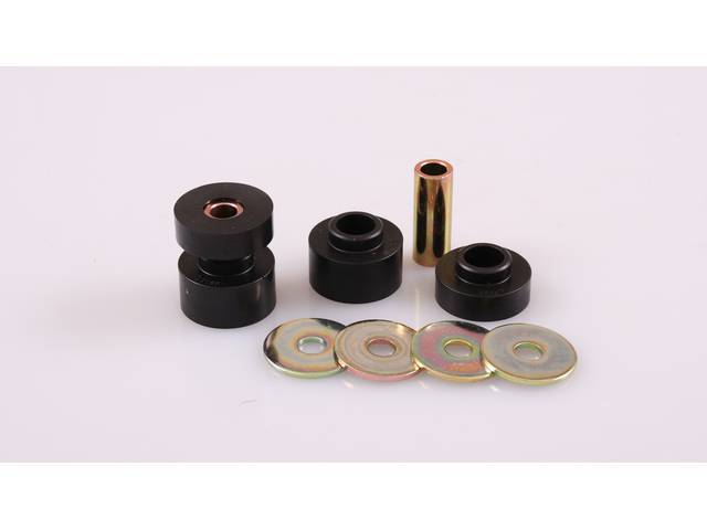 Bushing Set, Irs Differential, Front, Black, Prothane, Incl Bushings, Washers, Sleeve Inserts, Does Both Side 